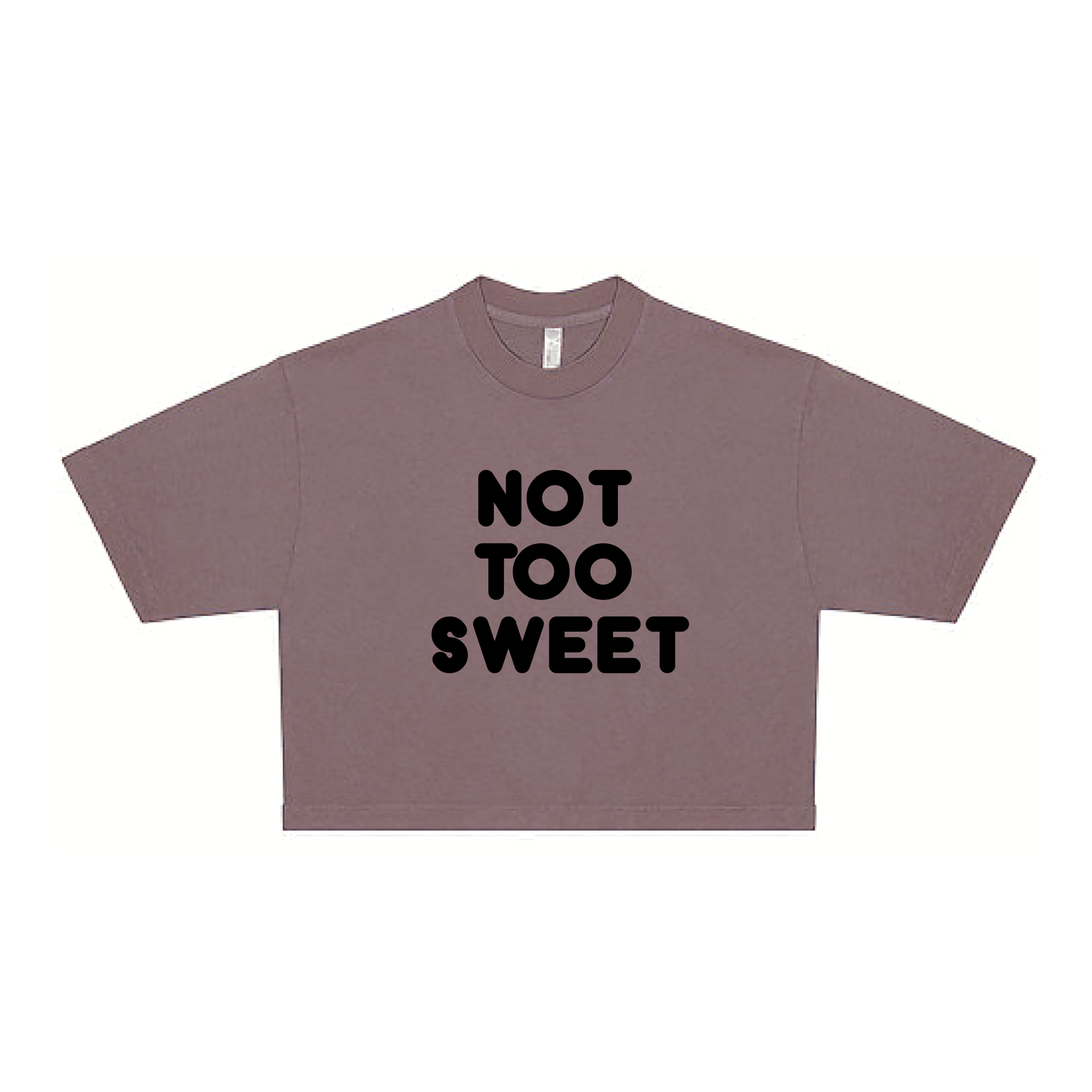Chunky Not Too Sweet Text Cropped Tee - Red Bean