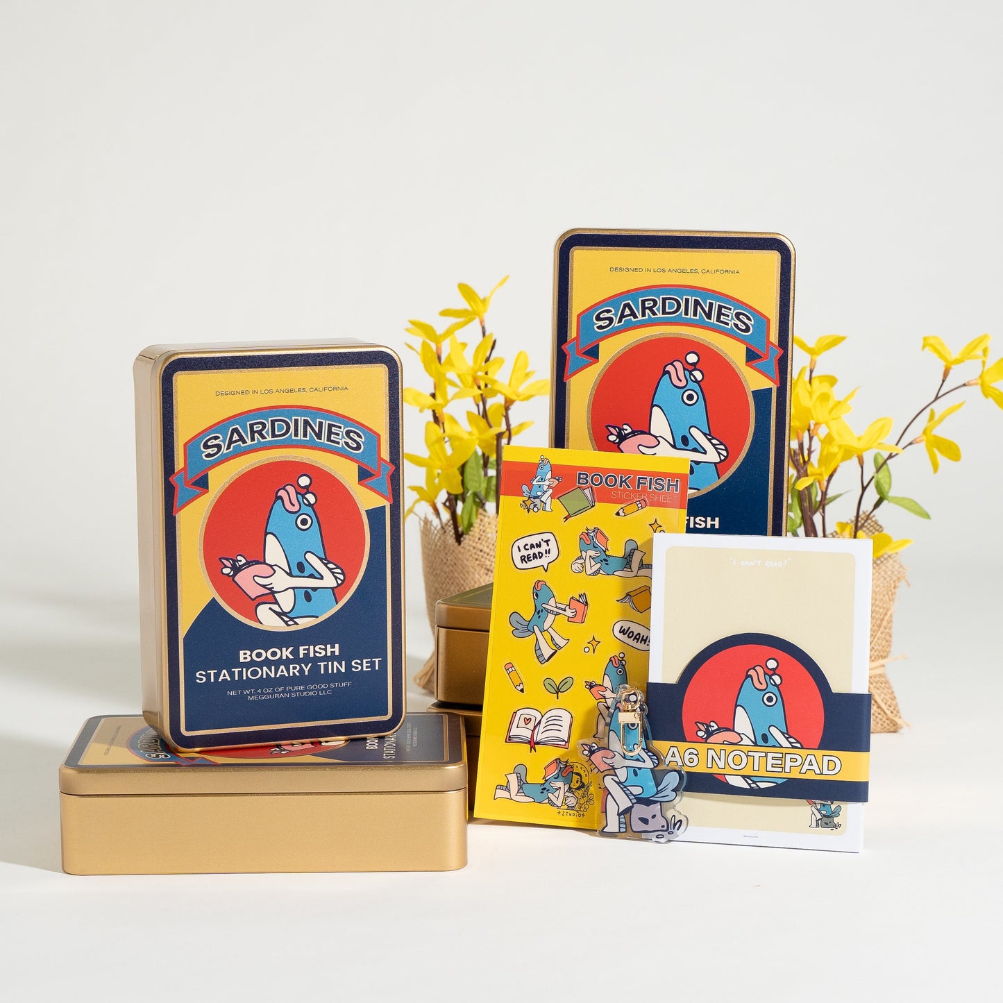 Book Fish Sardine Stationery Set