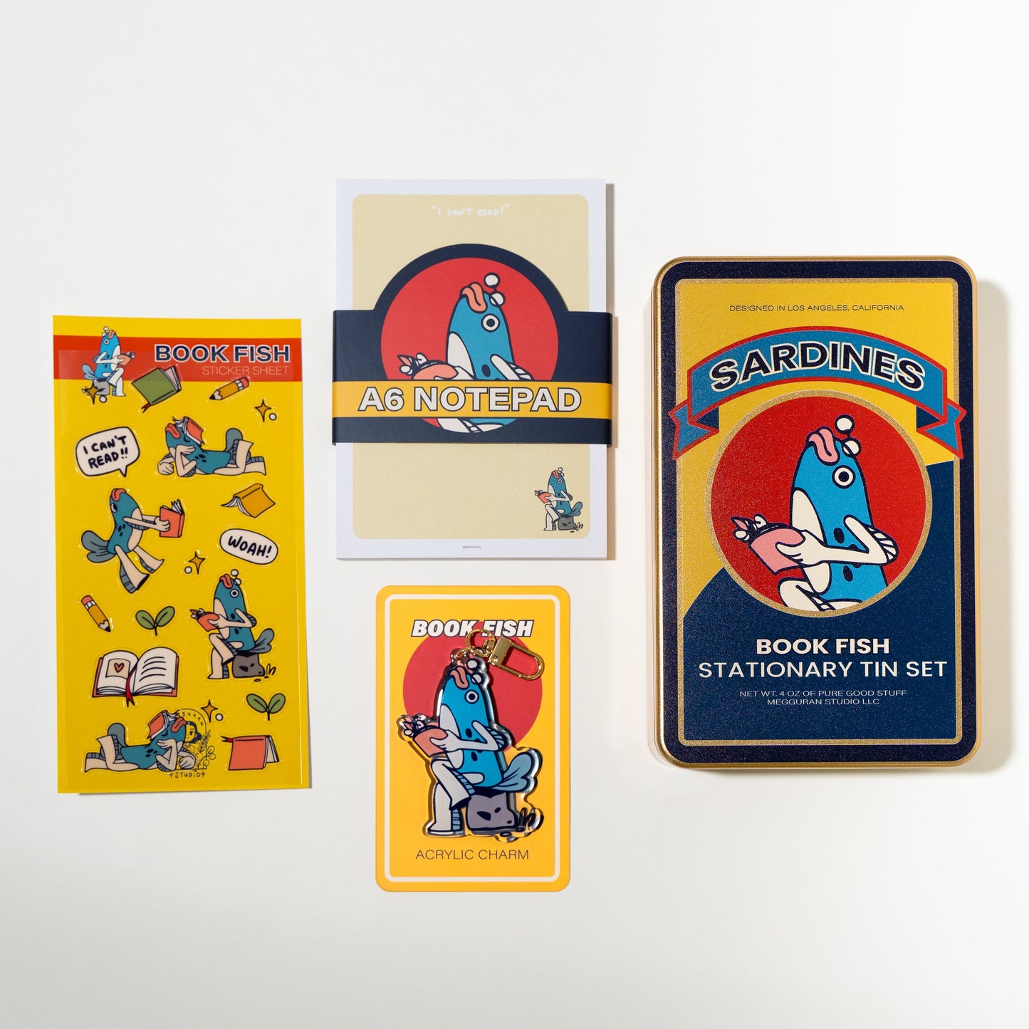 Book Fish Sardine Stationery Set