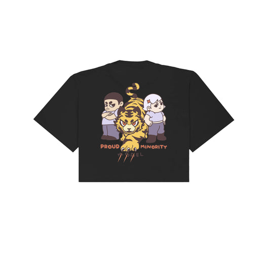 Proud Minority Cropped T-Shirt - Black