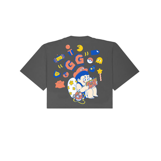 Chunky Good Game 4-Year Anniversary Cropped T-Shirt - Shadow