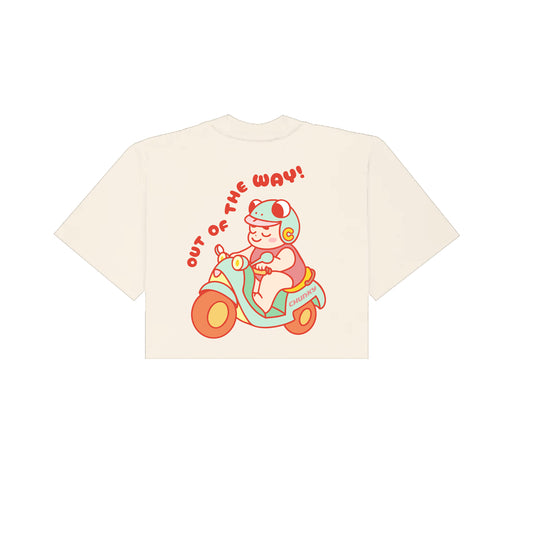 Chunky 4 Year Anniversary Scooter Baby Cropped T-Shirt - Cream