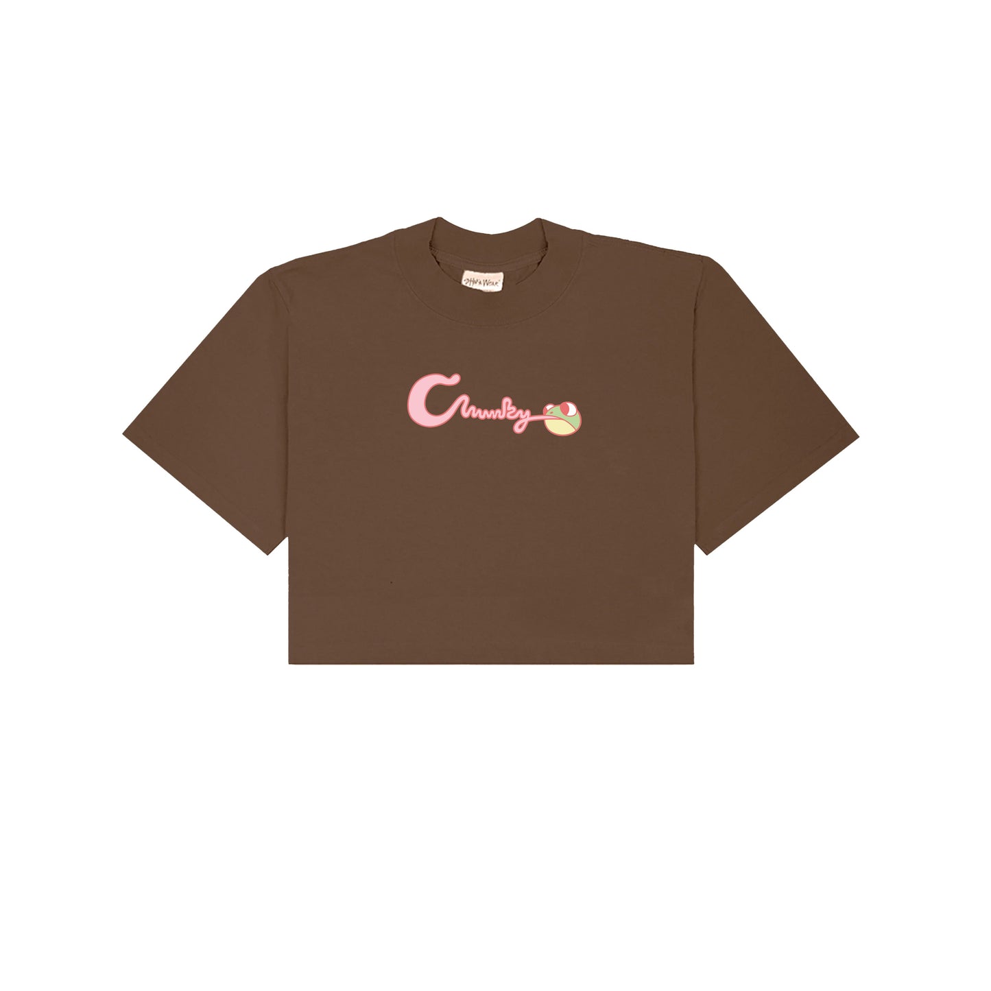 Chunky Smushed Frog Cropped T-Shirt - Mocha