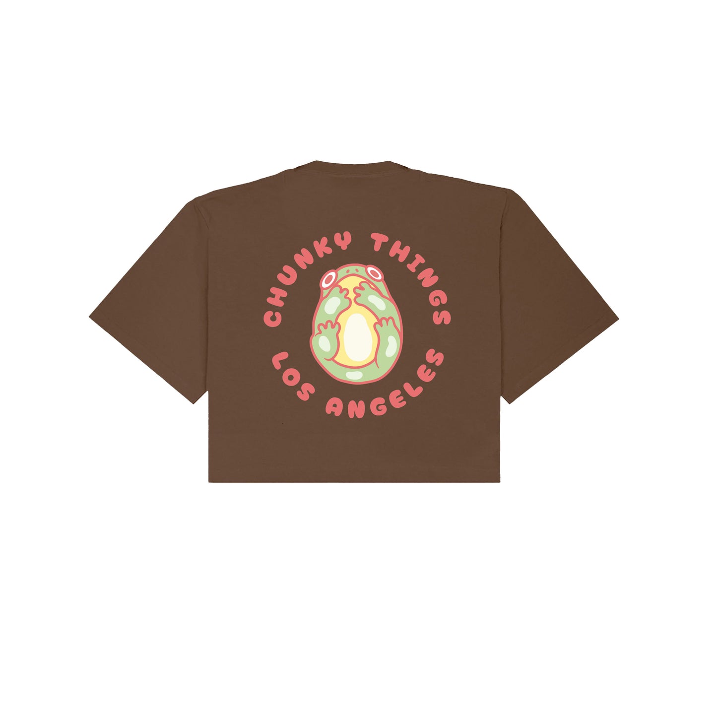 Chunky Smushed Frog Cropped T-Shirt - Mocha