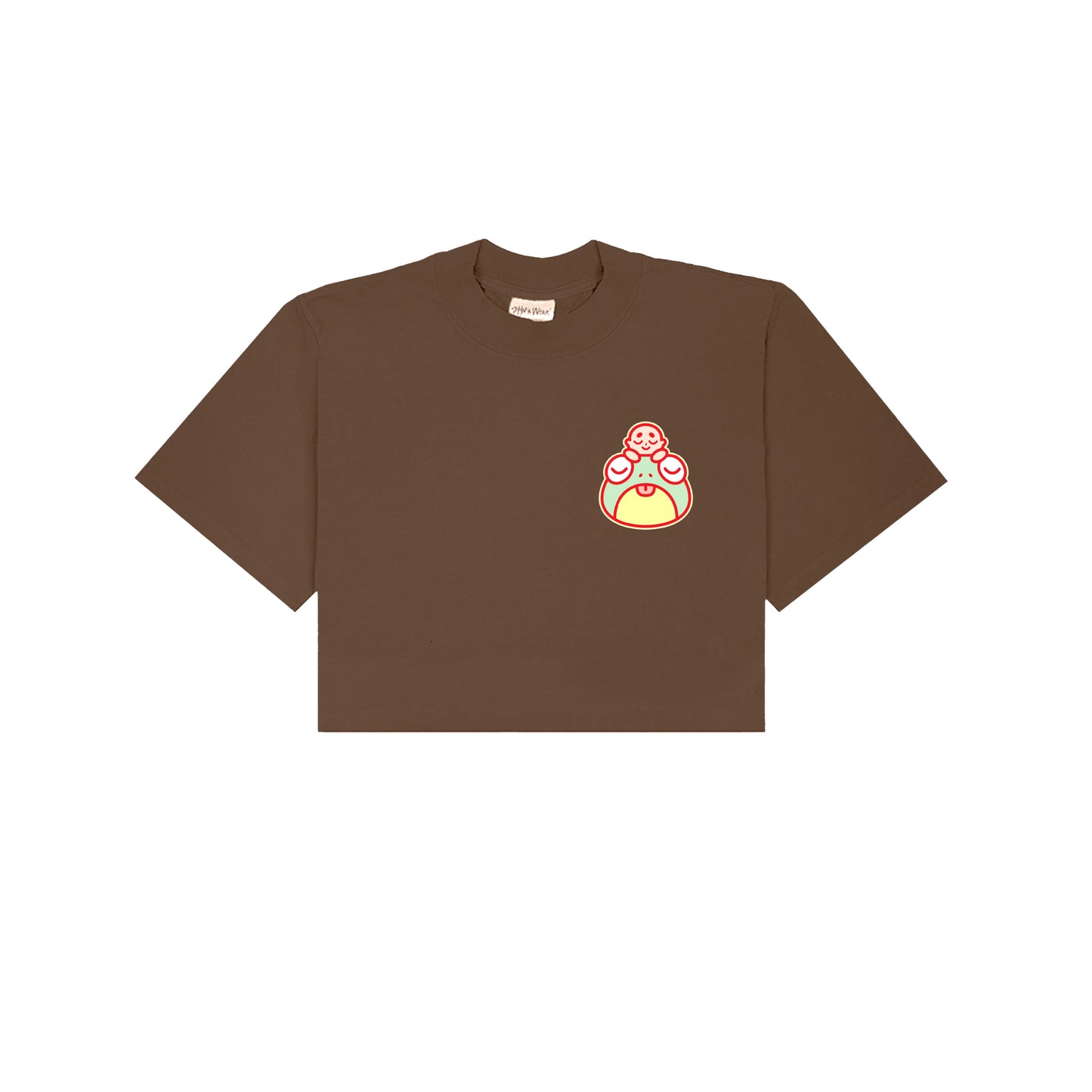 Chunky Frog and Tiny Baby Cropped T-Shirt - Brown
