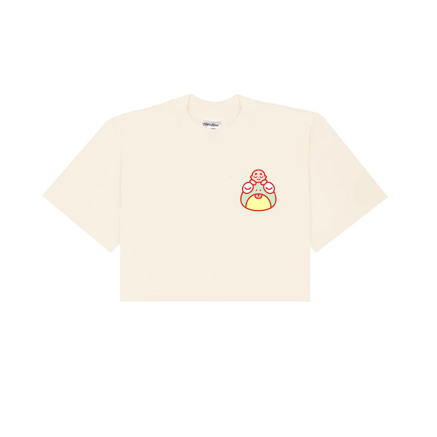 Chunky Frog and Tiny Baby Cropped T-Shirt - Cream