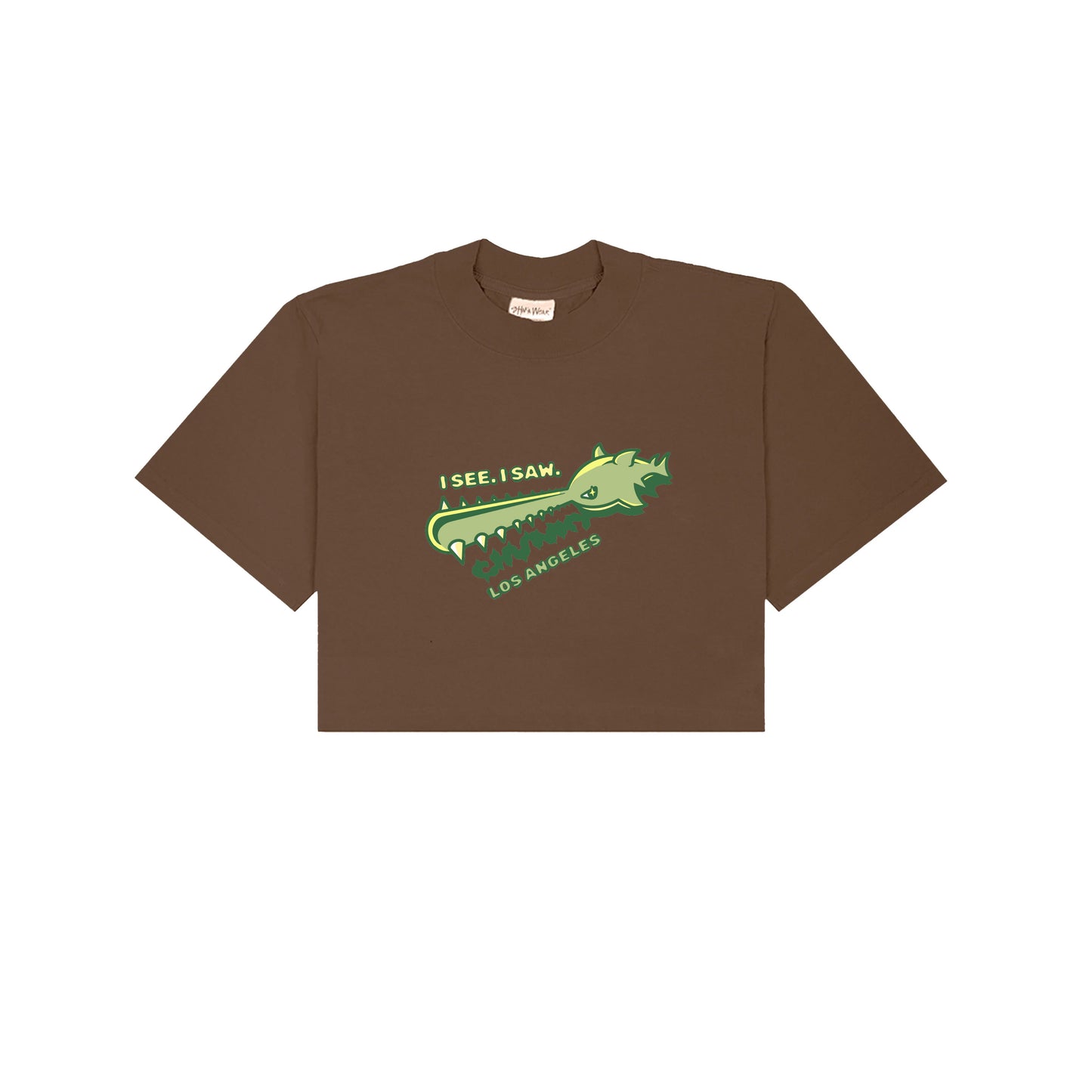 Chunky See Saw Fish Cropped T-Shirt - Brown