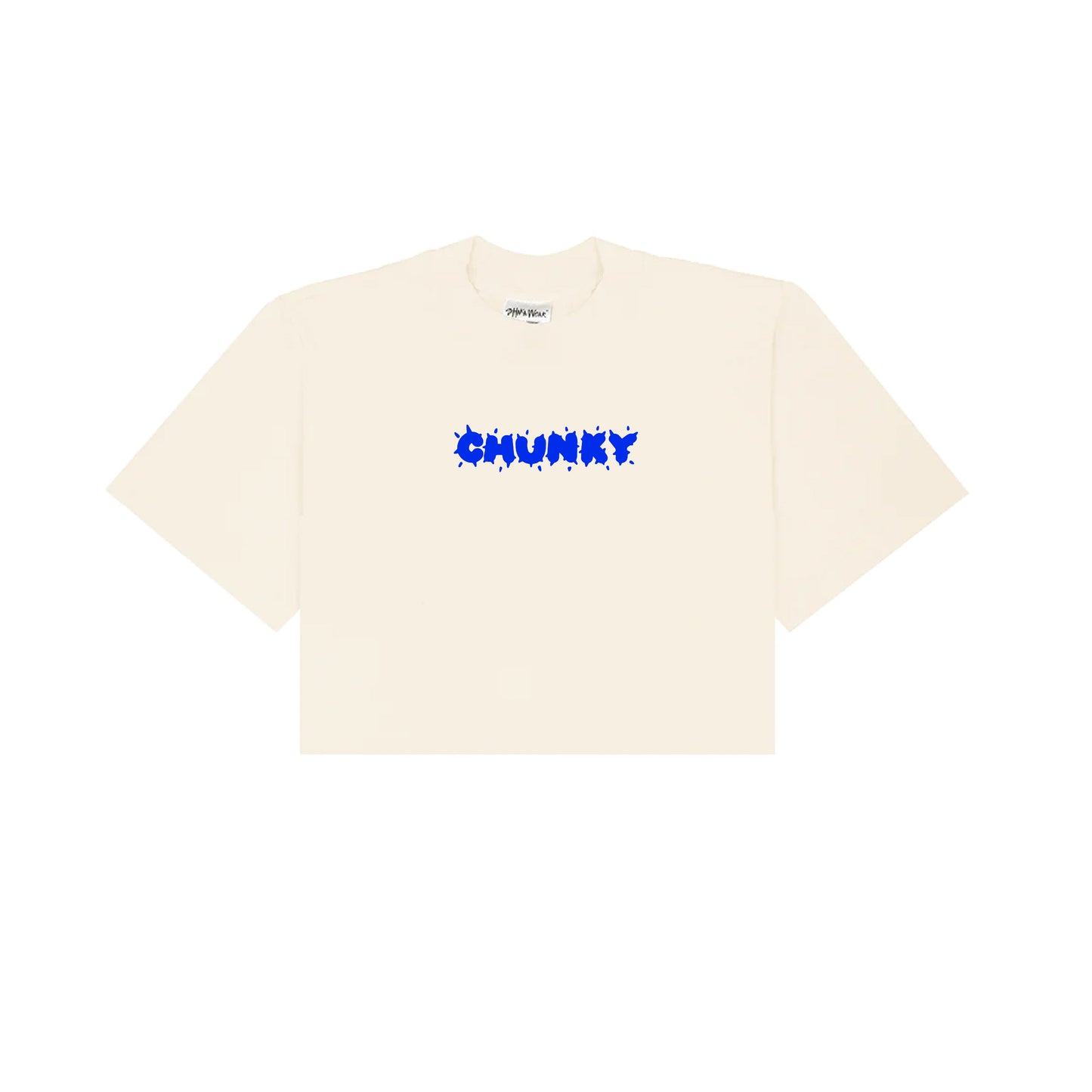 Chunky Blow Up Fish Cropped T-Shirt - Cream