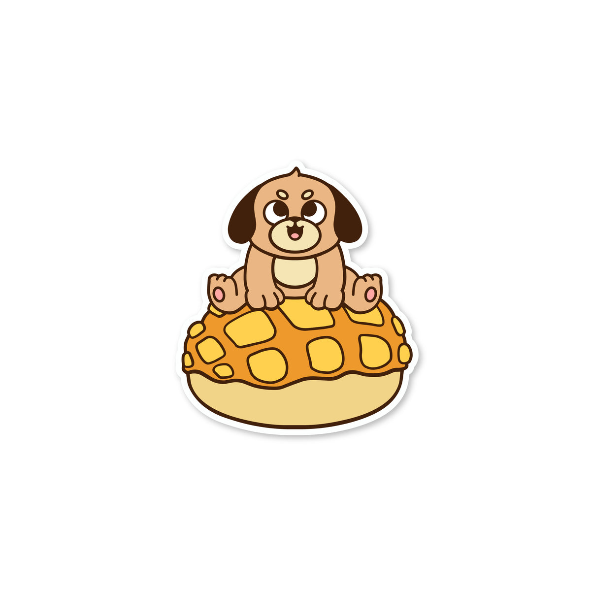 Dog on Pineapple Bun Sticker