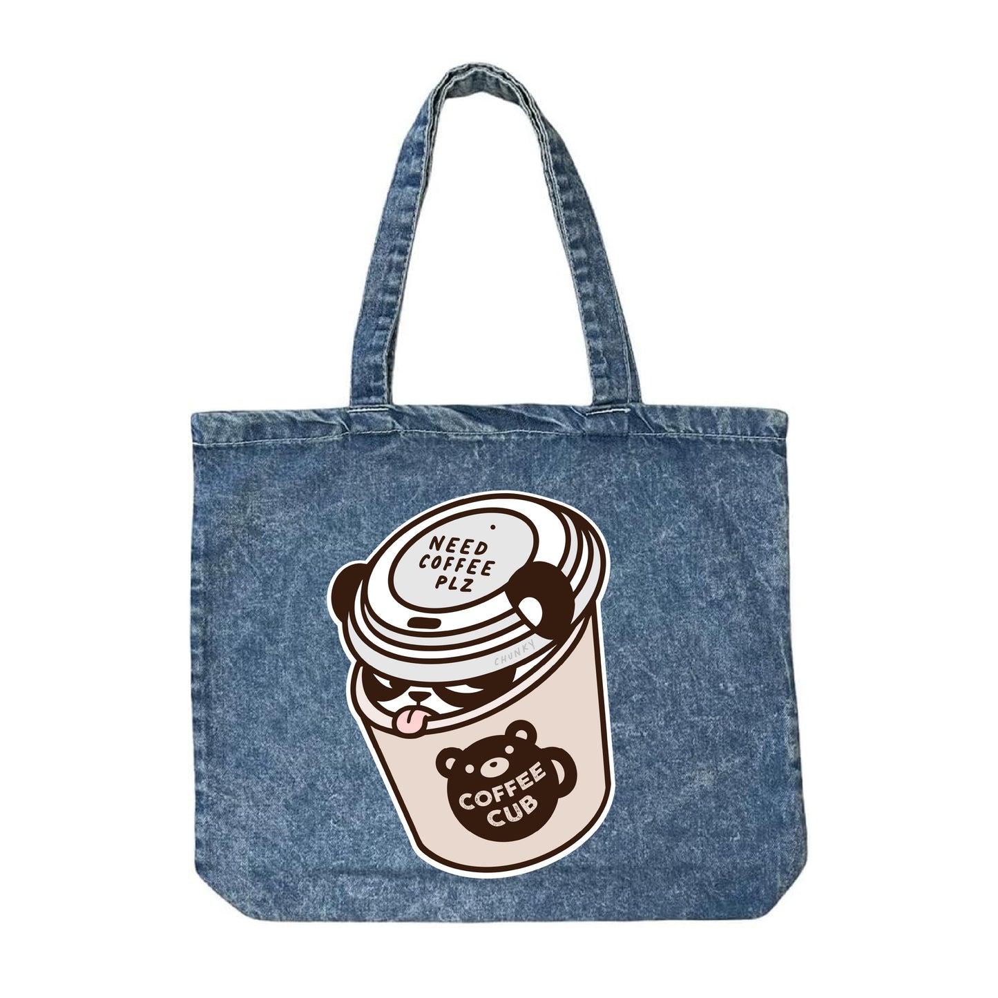 Chunky Coffee Cub Jean Tote