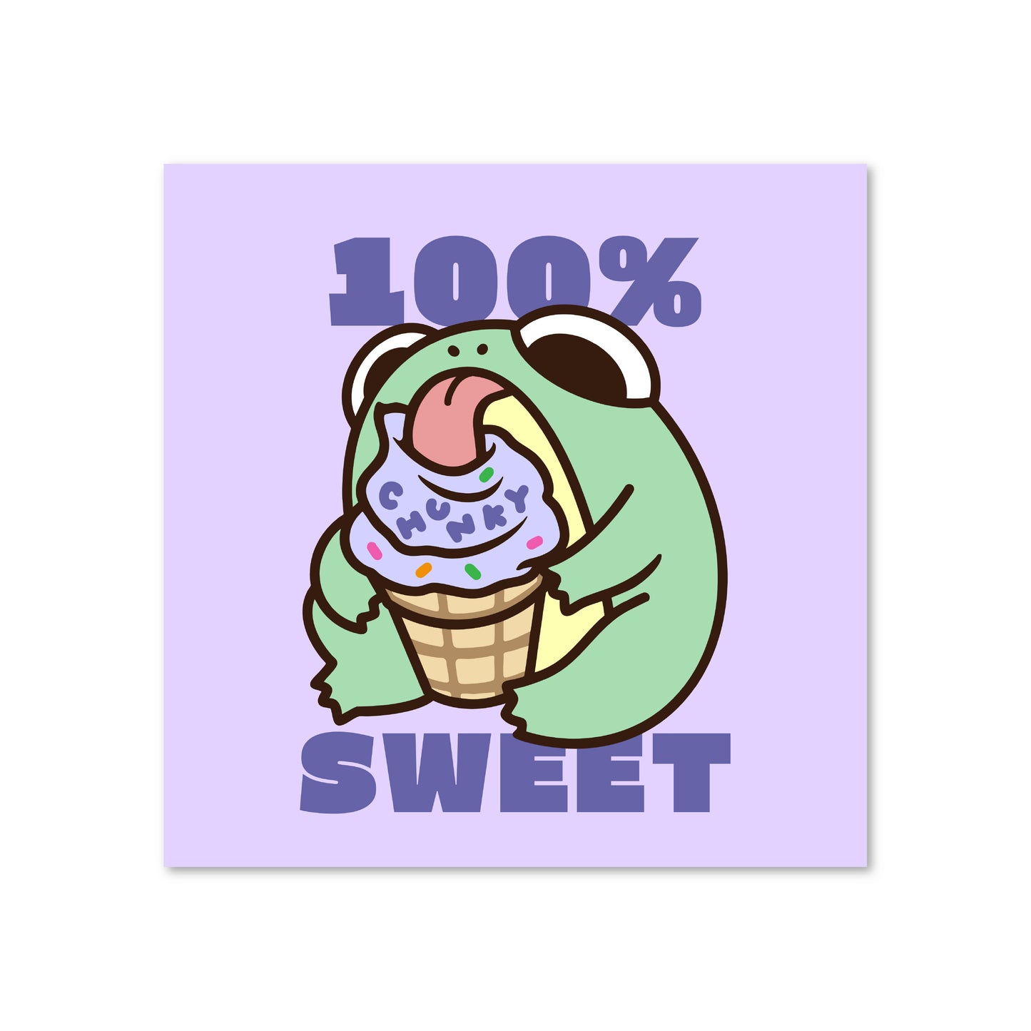 Chunky Ice Cream Frog Print