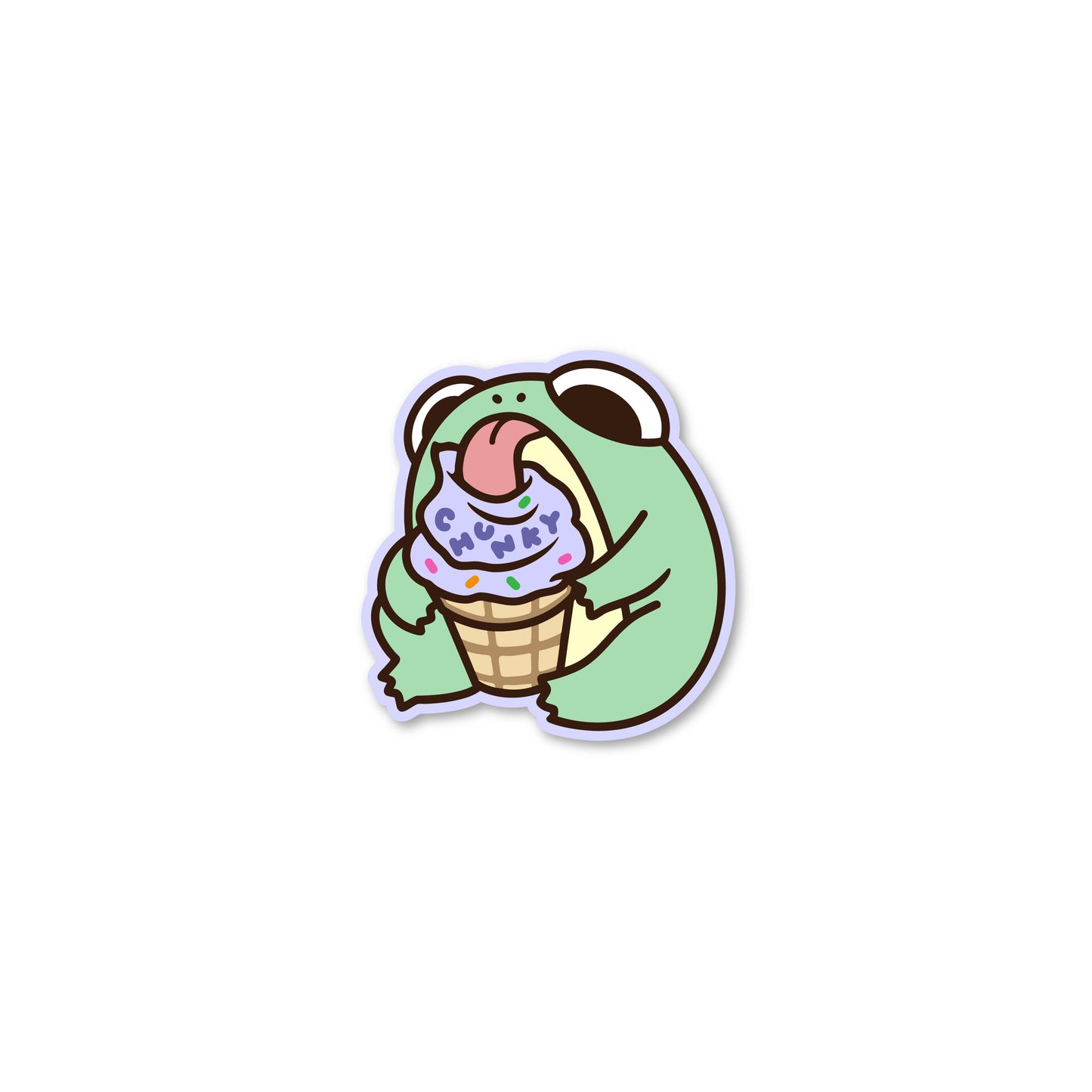 Chunky Ice Cream Frog Sticker