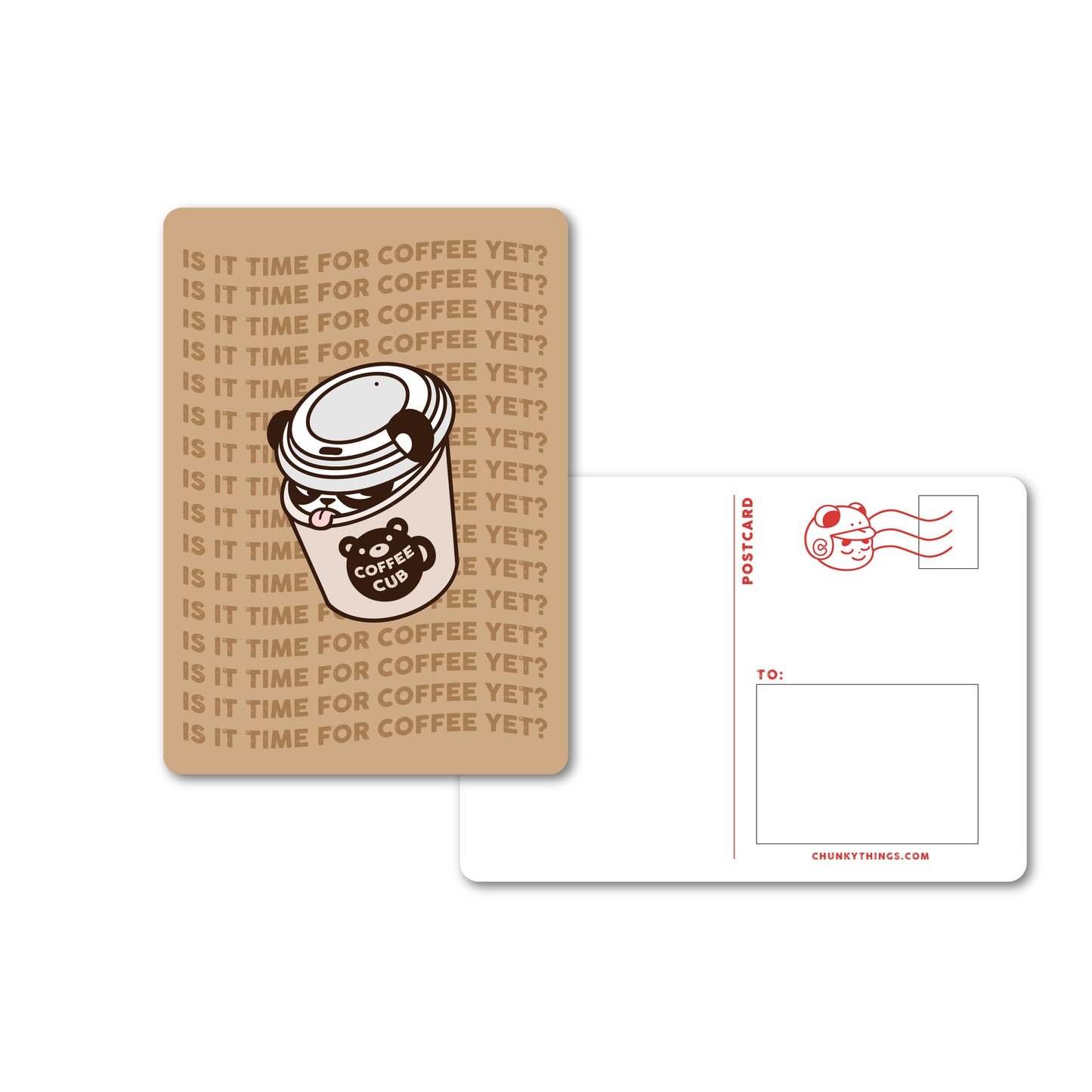 Chunky Coffee Cub Postcard