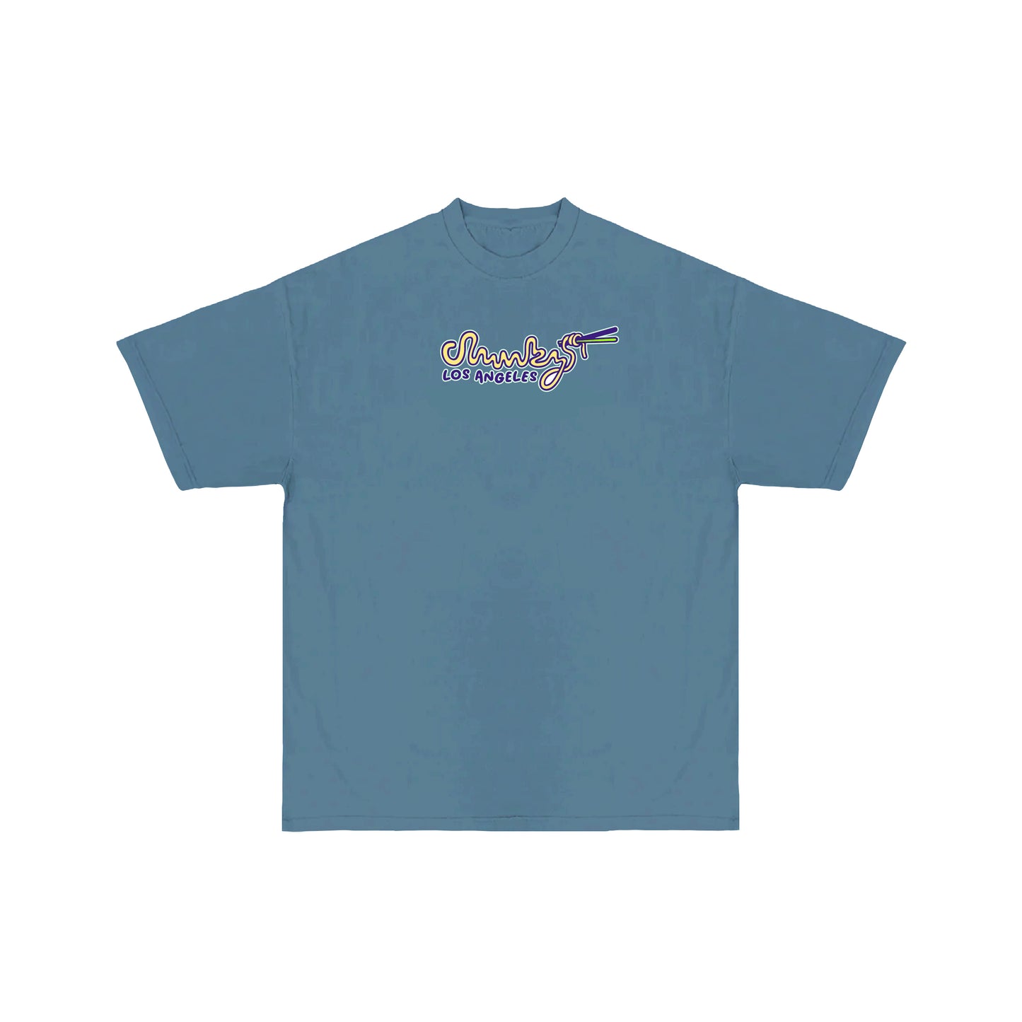 Chunkyween Haunted Noodles T-Shirt - Denim Blue