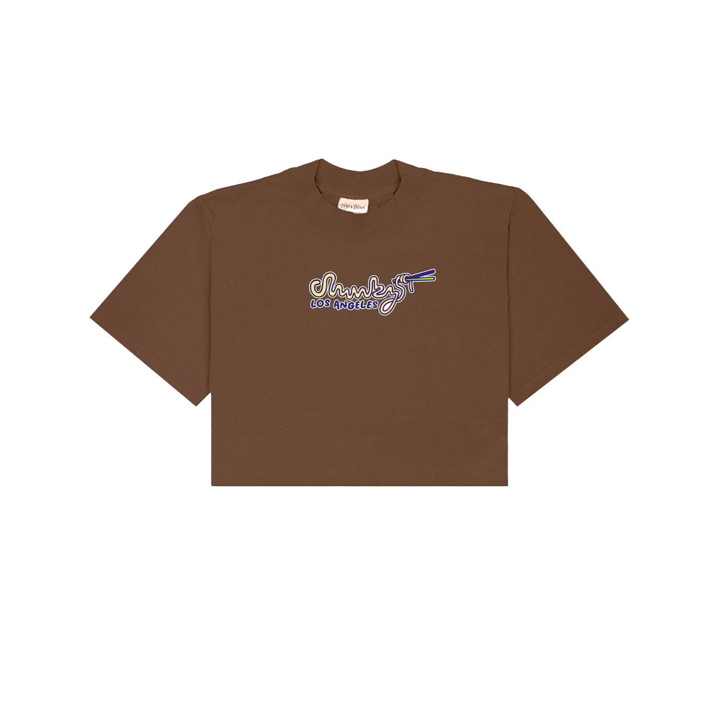Chunkyween Haunted Noodles Cropped T-Shirt - Brown