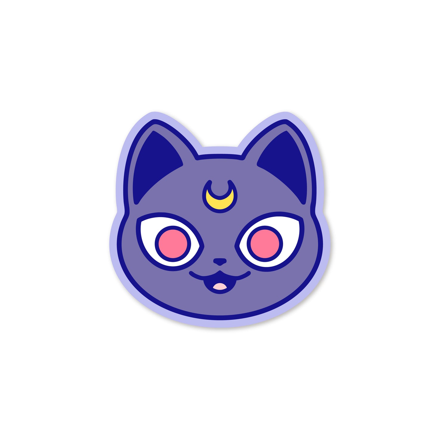 Chunky Moon XO Cat Head Sticker