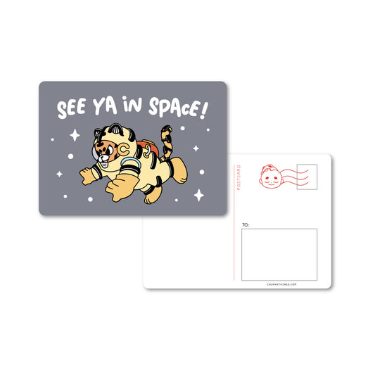 Tiger Floating in Space Postcard