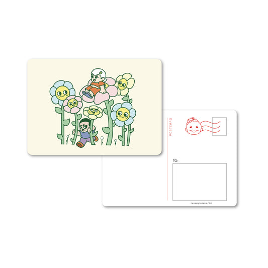 Xero and One Flowers Postcard