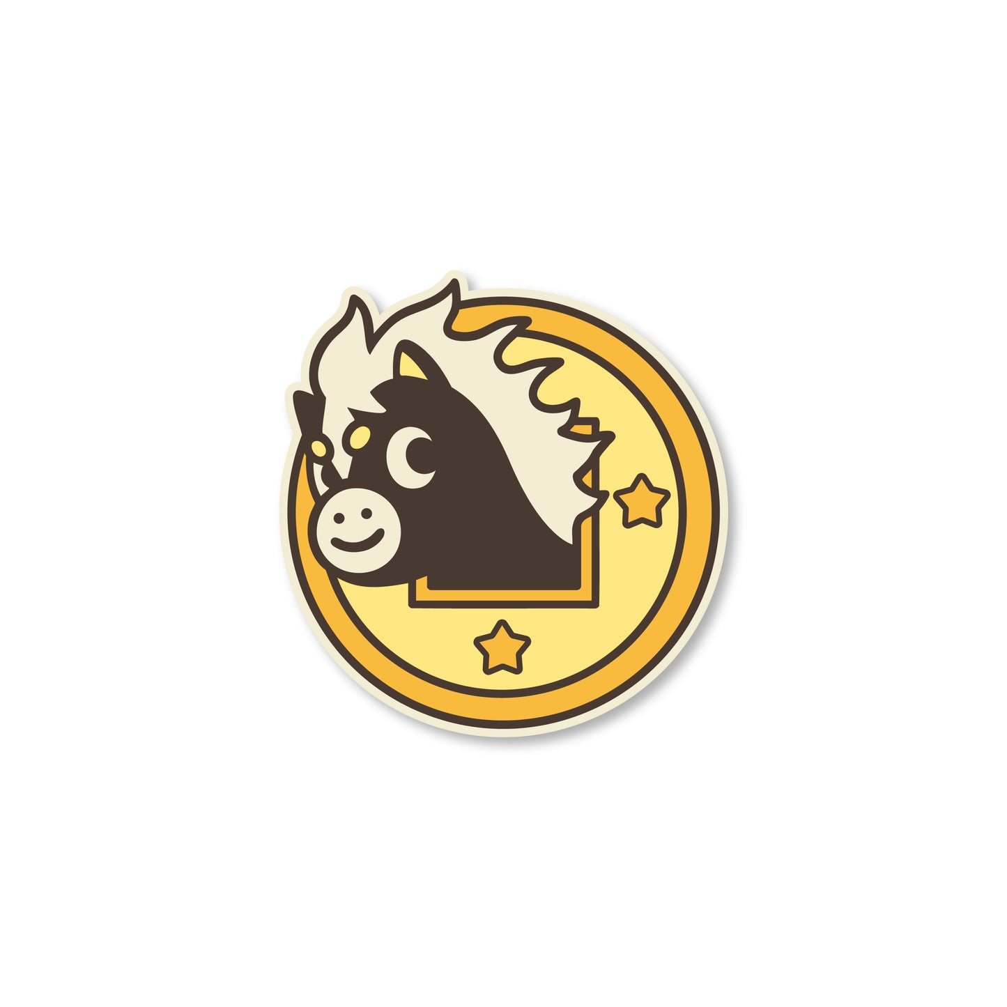 Chunky Lucky Horse Coin Sticker