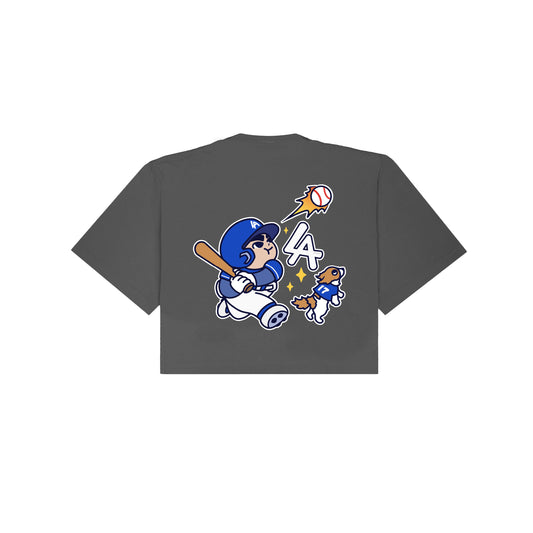 Chunkytani Slugger Blue Away Cropped T-Shirt - Shadow