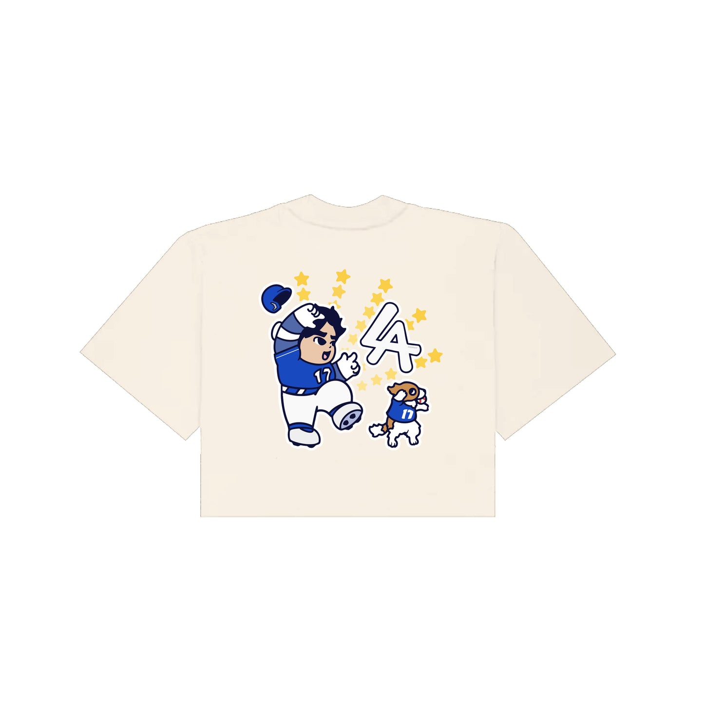 Chunkytani Champion Blue Away Cropped T-Shirt - Cream