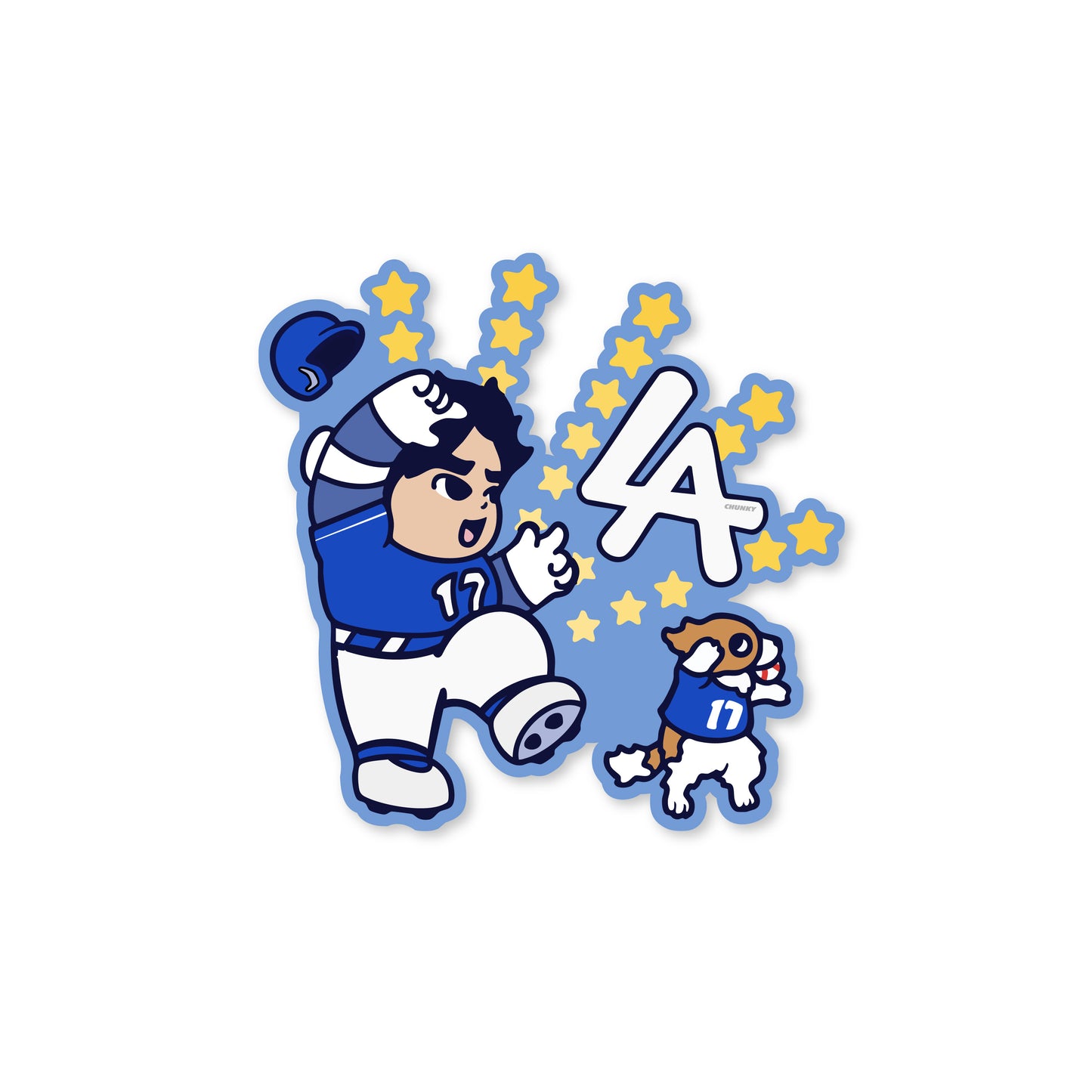 Chunkytani Champion 4 inch Sticker - Blue Away