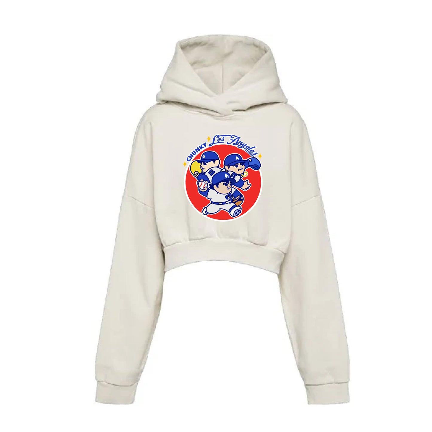 Chunkytani Bullpen Cropped Hoodie - Cream