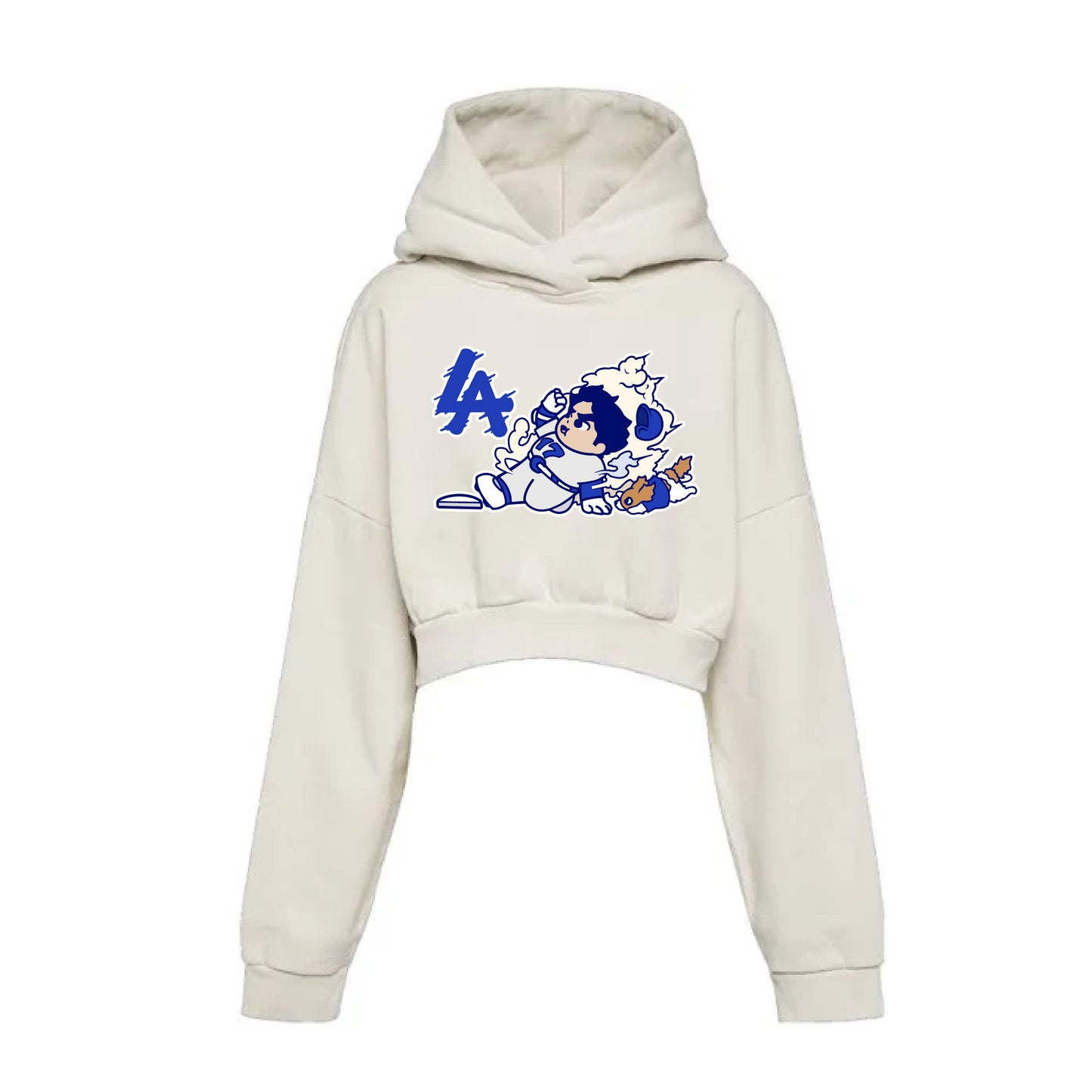 Chunkytani Slider Cropped Hoodie - Cream