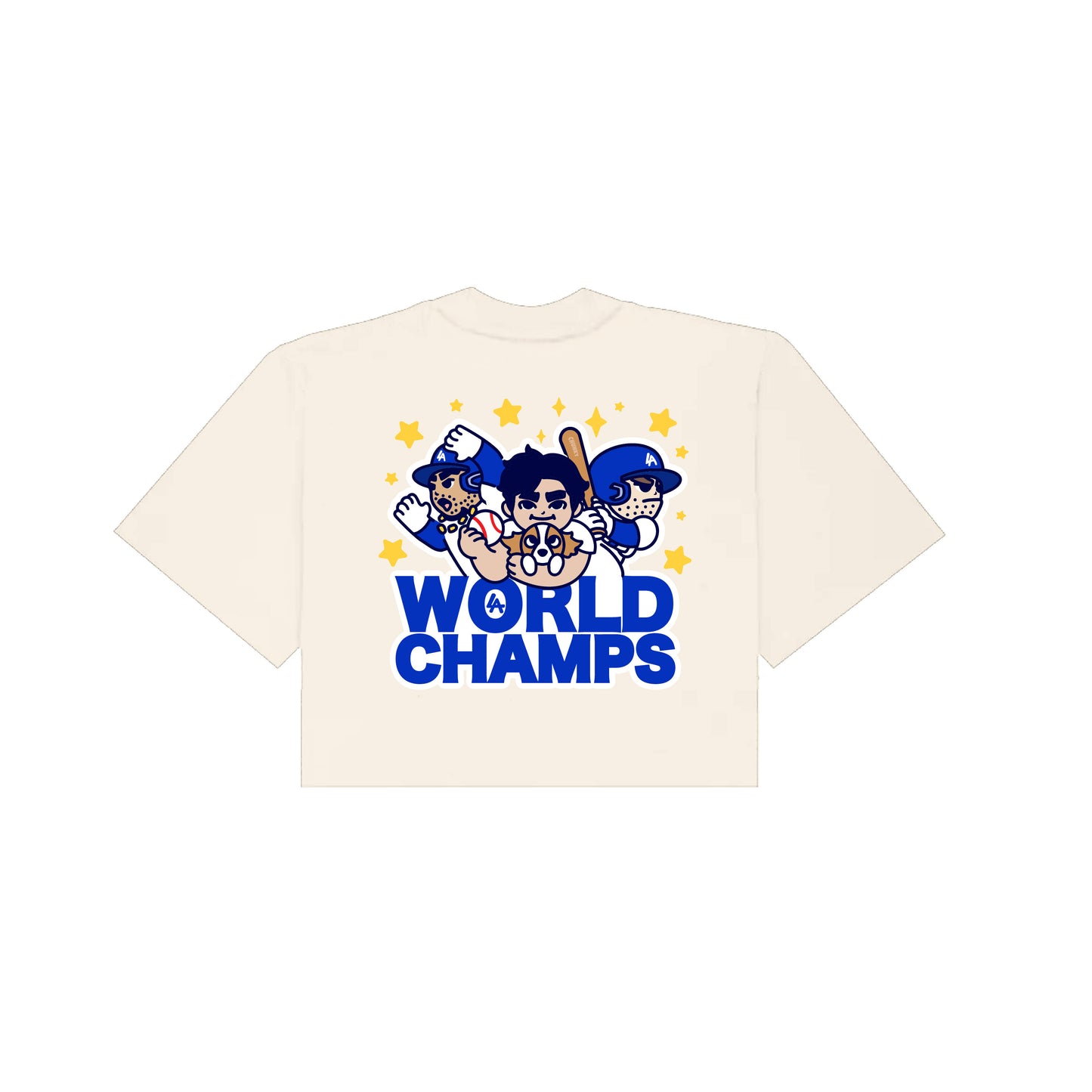 Chunky World Champs Cropped T-Shirt - Cream