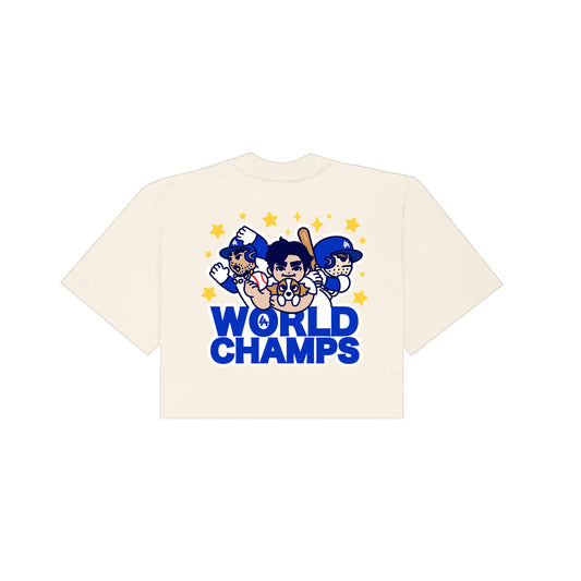 Chunky World Champs Cropped T-Shirt - Cream