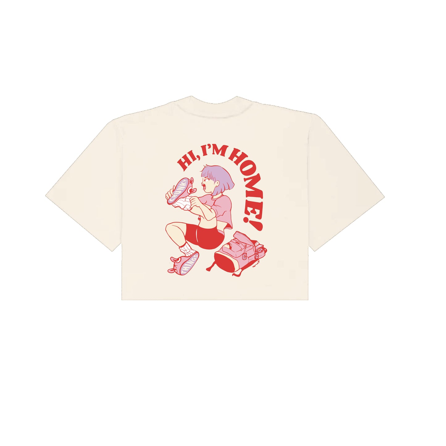 Hi, I'm Home Cropped T-Shirt - Cream