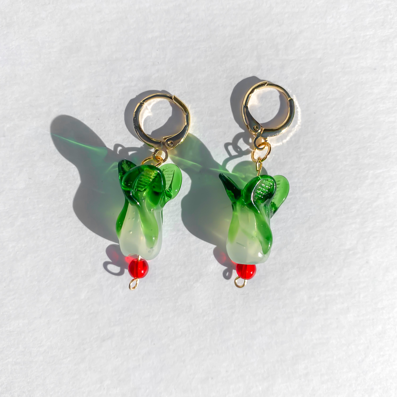 Bok Choy Red Beaded Huggies