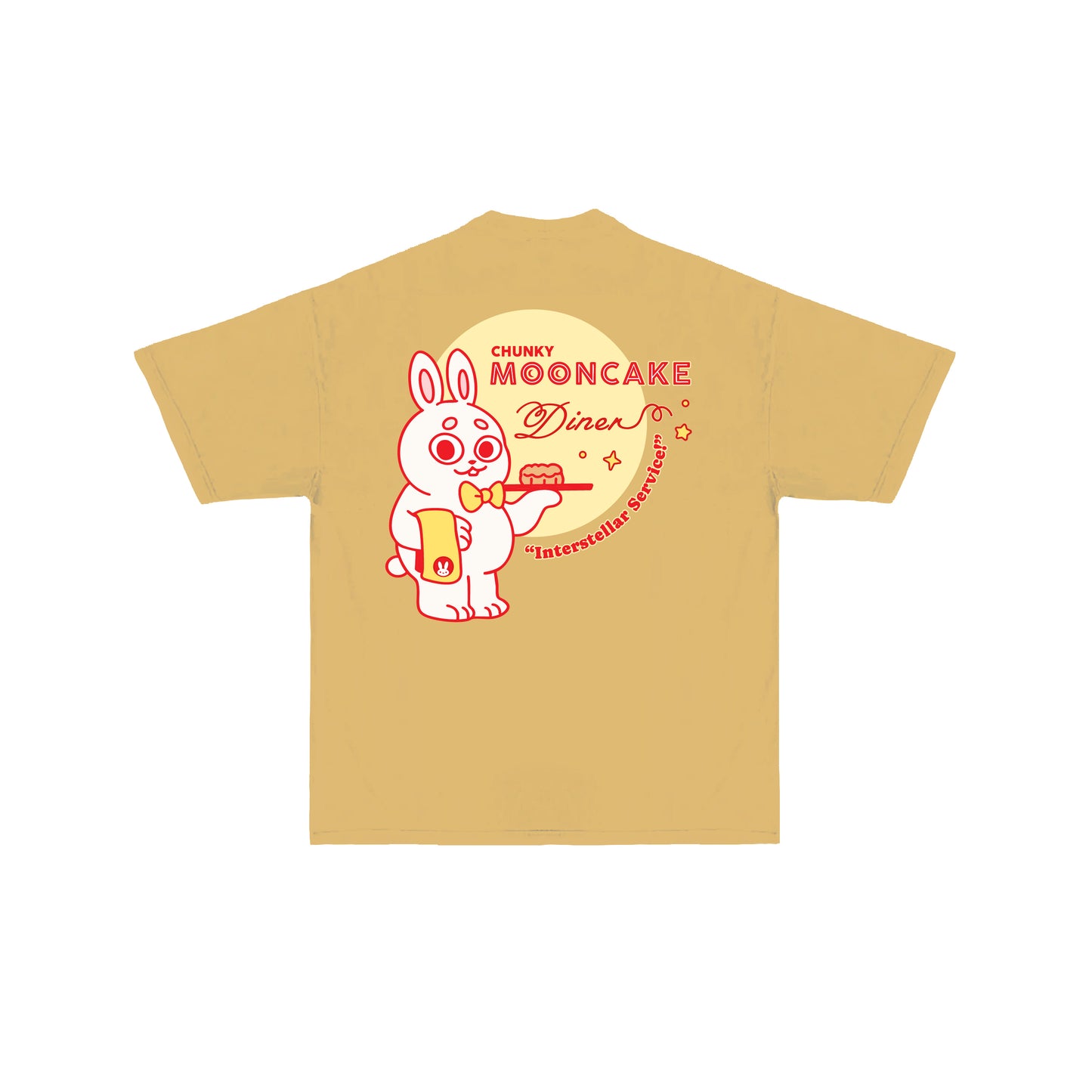 Chunky Mooncake Diner Bunny Waiter T-Shirt - Golden Moon