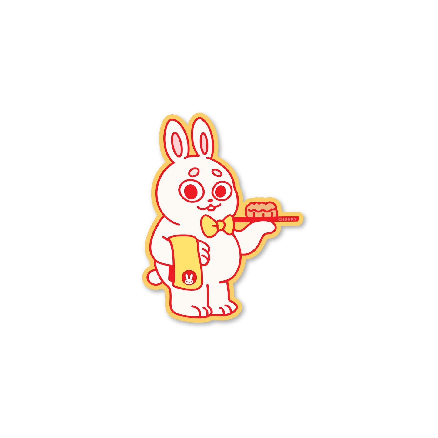 Chunky Mooncake Diner Bunny Waiter Sticker