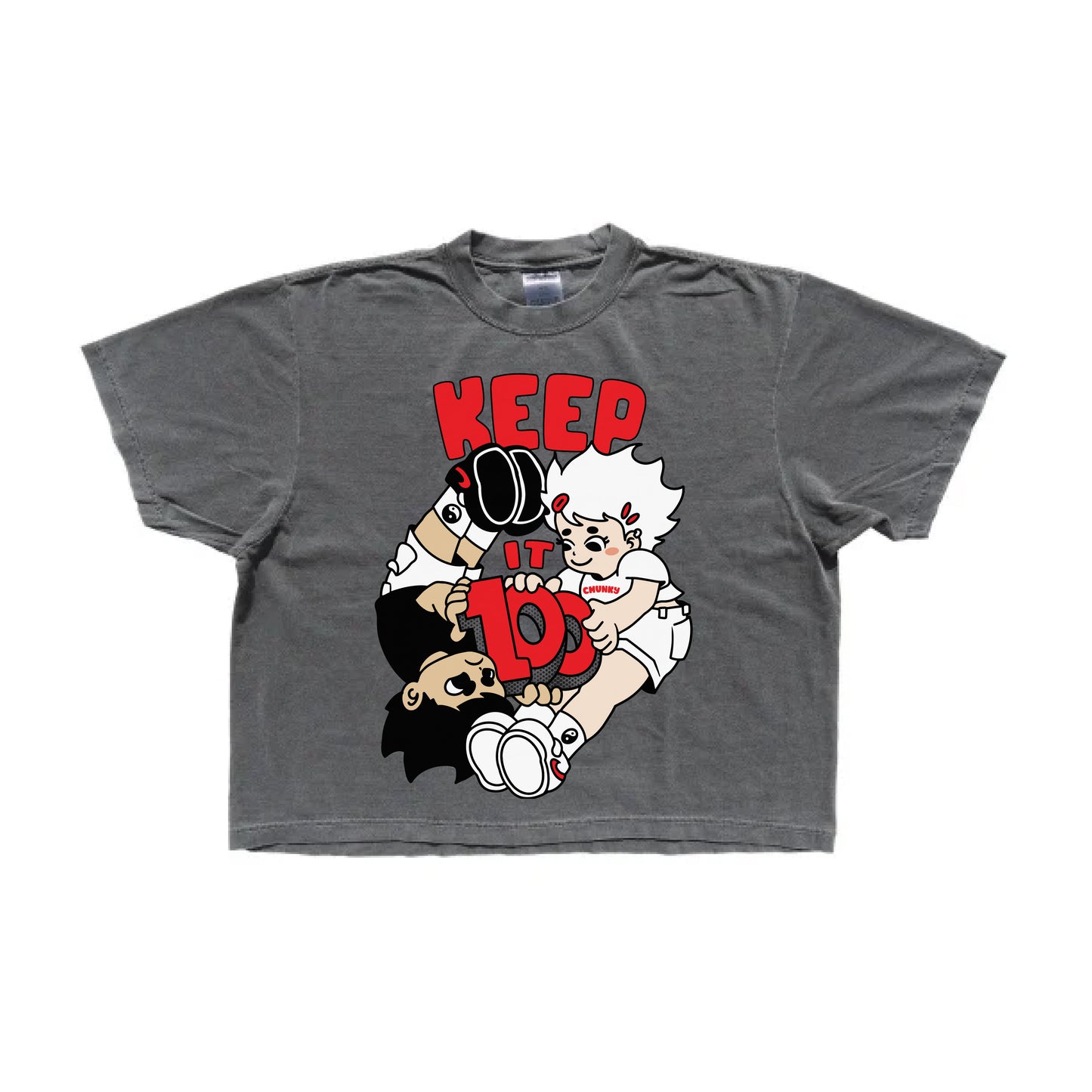 Keep It 100 Cropped T-Shirt - Shadow