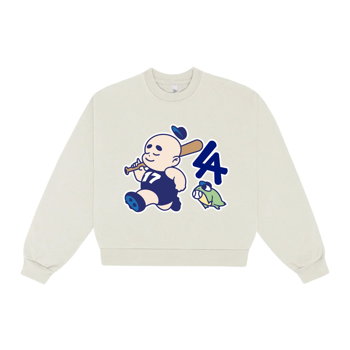 LA Baseball Baby Cropped Mock Neck Sweater - Off-White - PREORDER