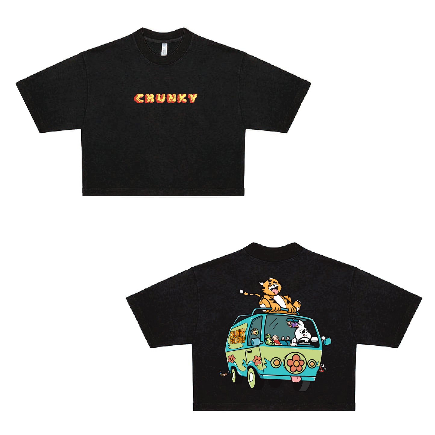 Chunky Machine Cropped Tee - Black