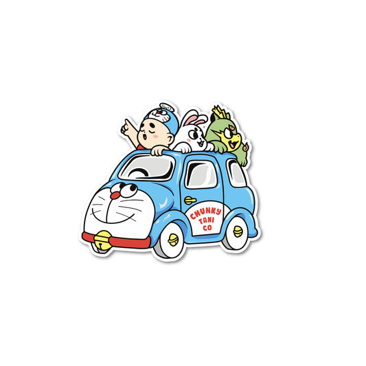 Chunky Taxi Cat Sticker
