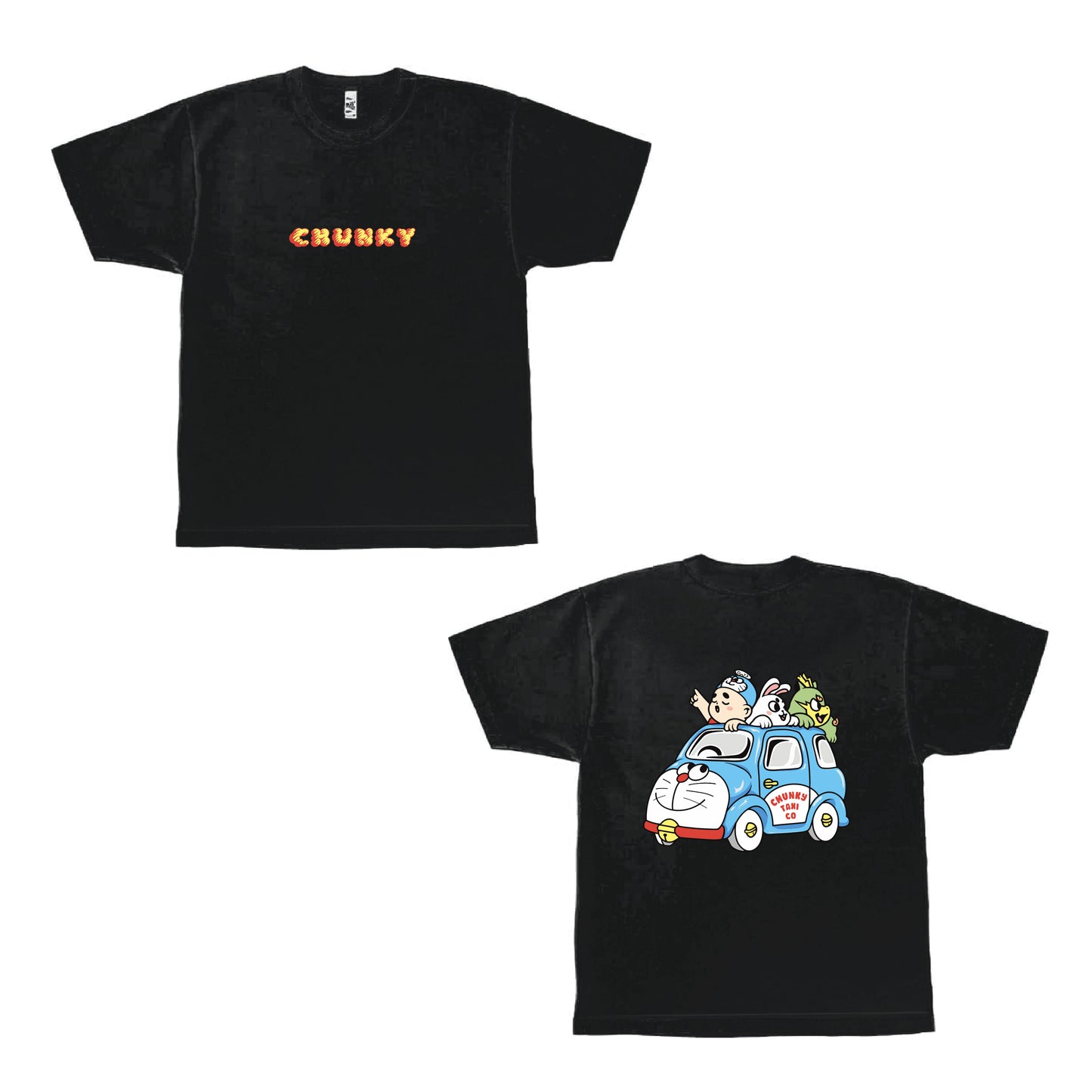 Chunky Taxi Cat Heavyweight T-Shirt - Black