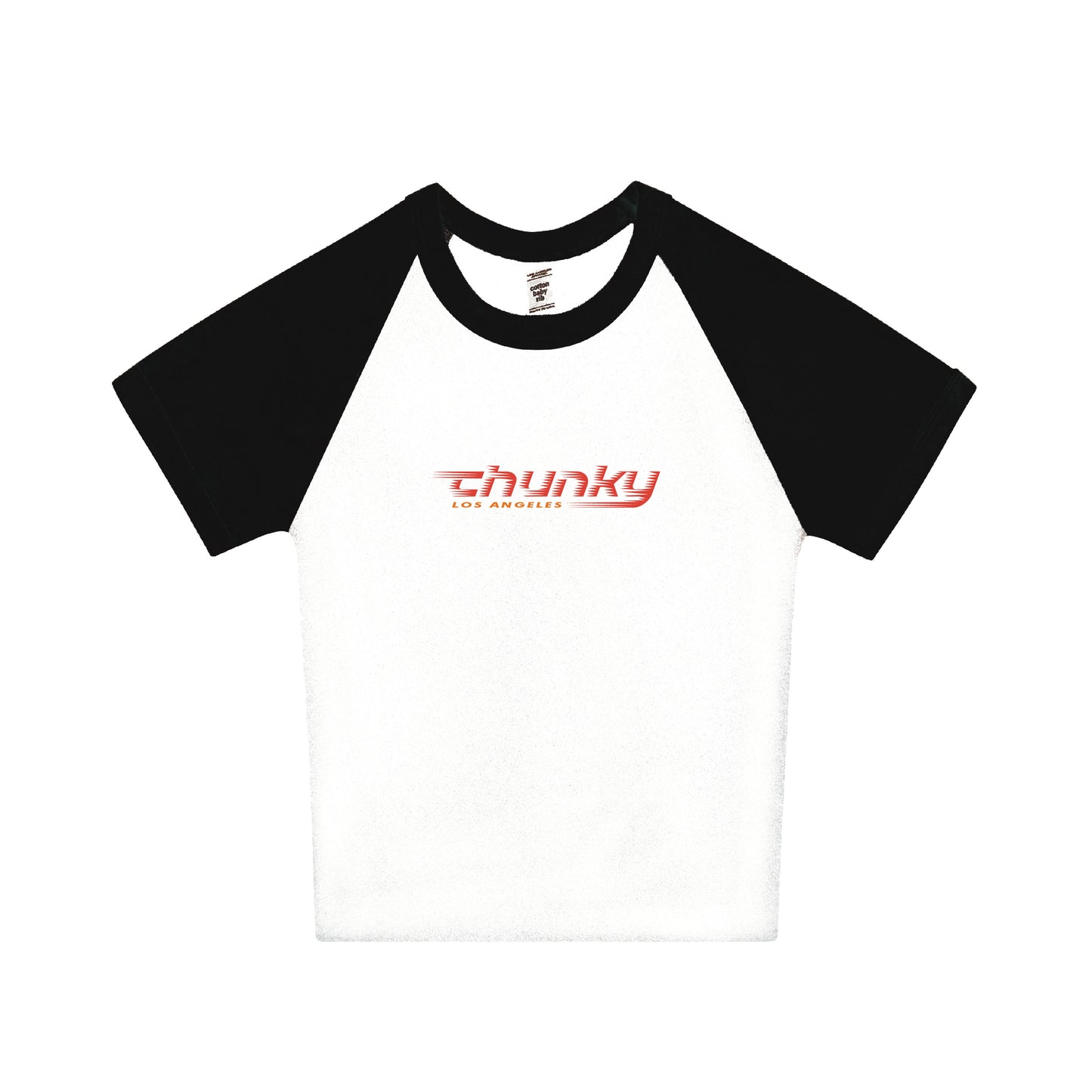 Chunky Speedy Logo Raglan Baby Rib Tee - White/Black