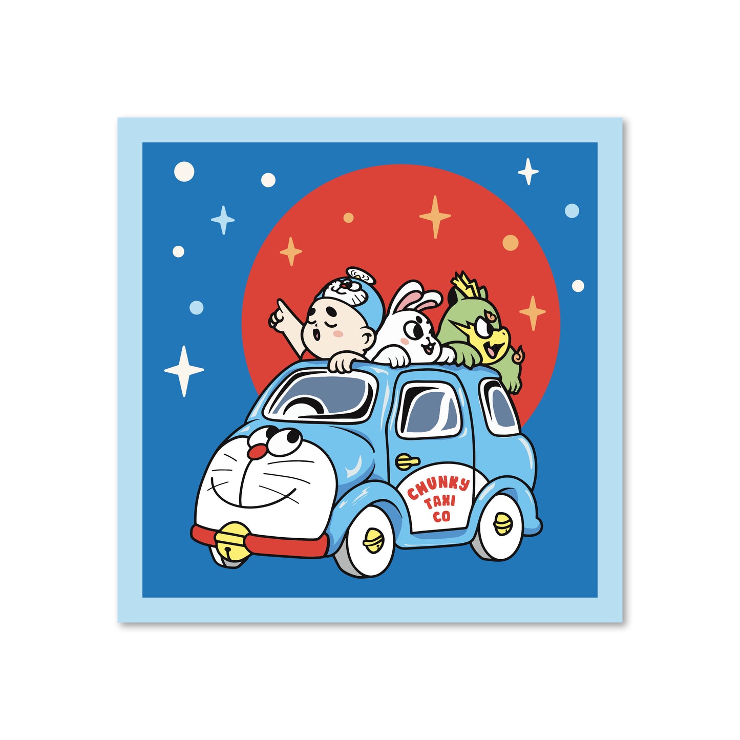 Chunky Taxi Cat Print