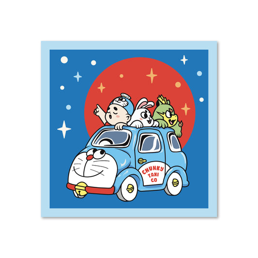 Chunky Taxi Cat Print