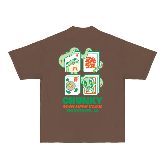 Chunky Snake Mahjong T-Shirt - Mocha