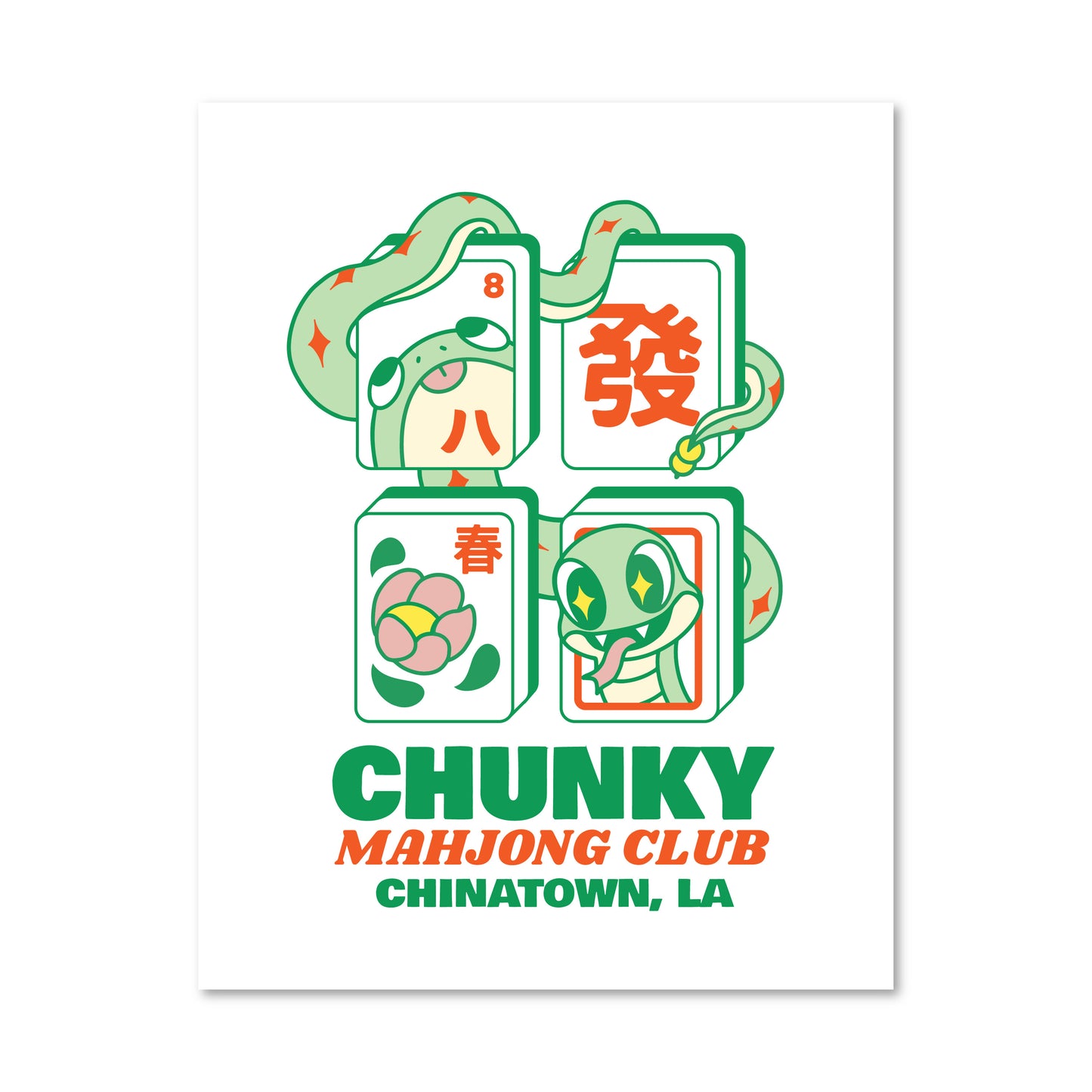 Chunky Snake Mahjong Print