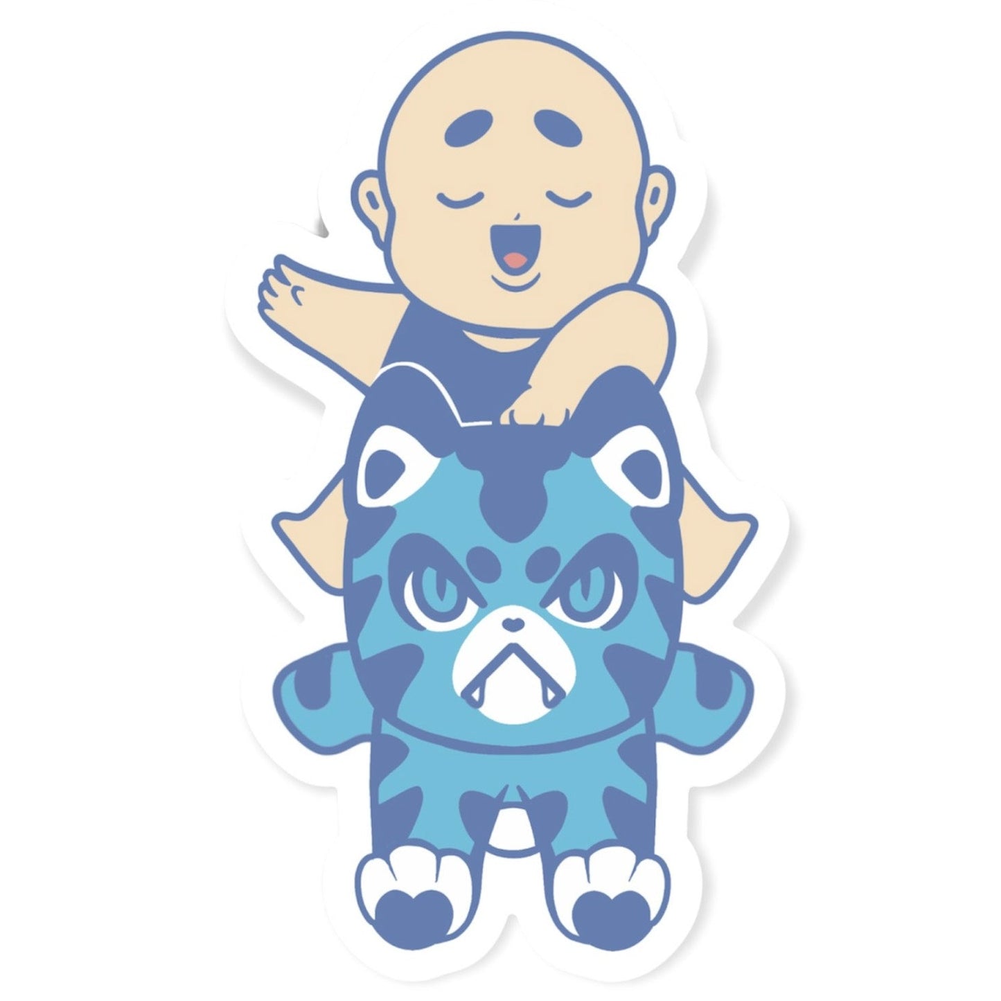 Chunky Baby Riding Tiger Sticker