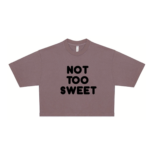 Chunky Not Too Sweet Text Cropped Tee - Red Bean