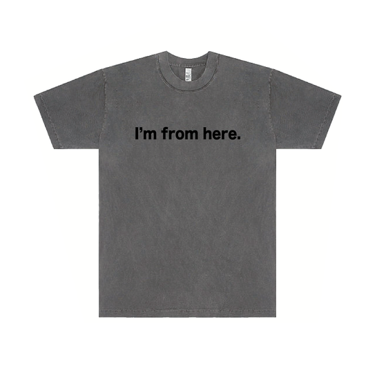 Chunky I'm From Here Text T-Shirt - Sesame