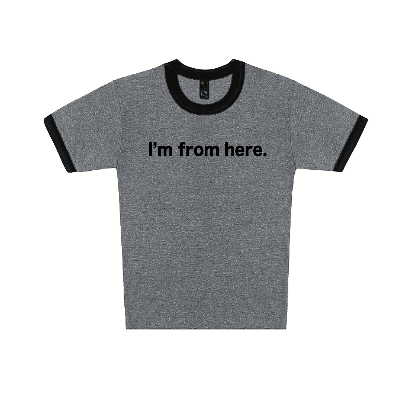 Chunky I'm From Here Text Baby Rib Ringer Tee - Sesame Paste