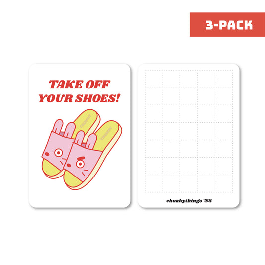 Take Off Your Shoes Card Insert 3-pack