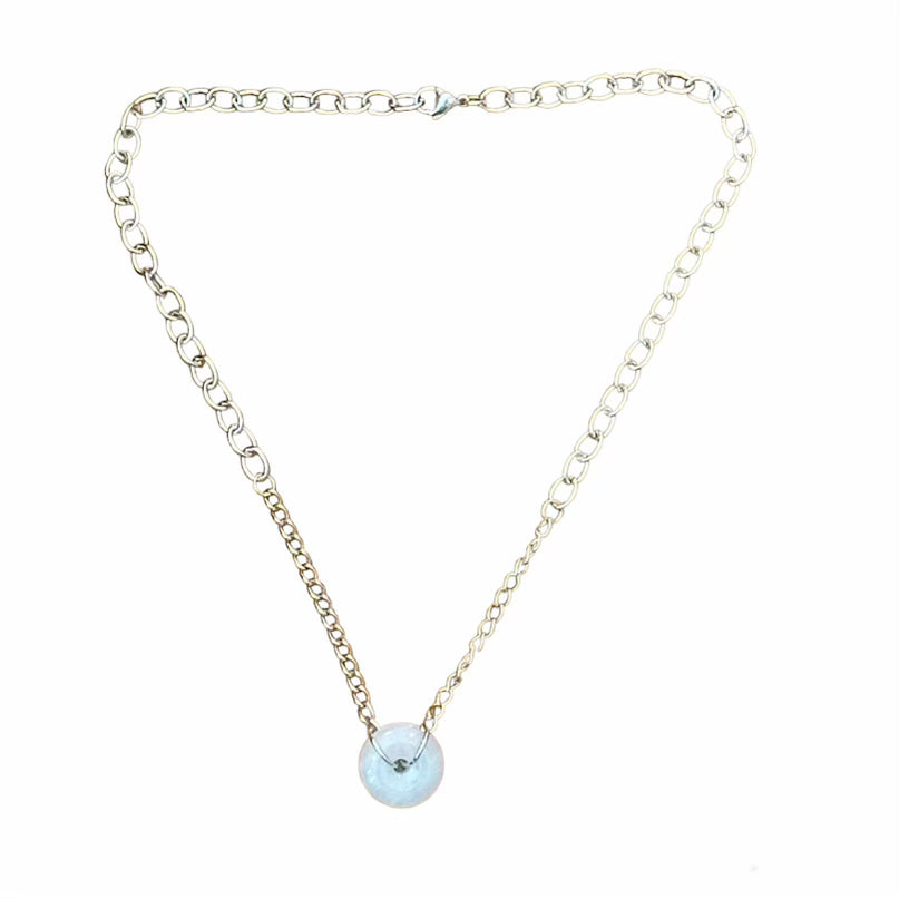 Silver Multi-Chain Jade Necklace